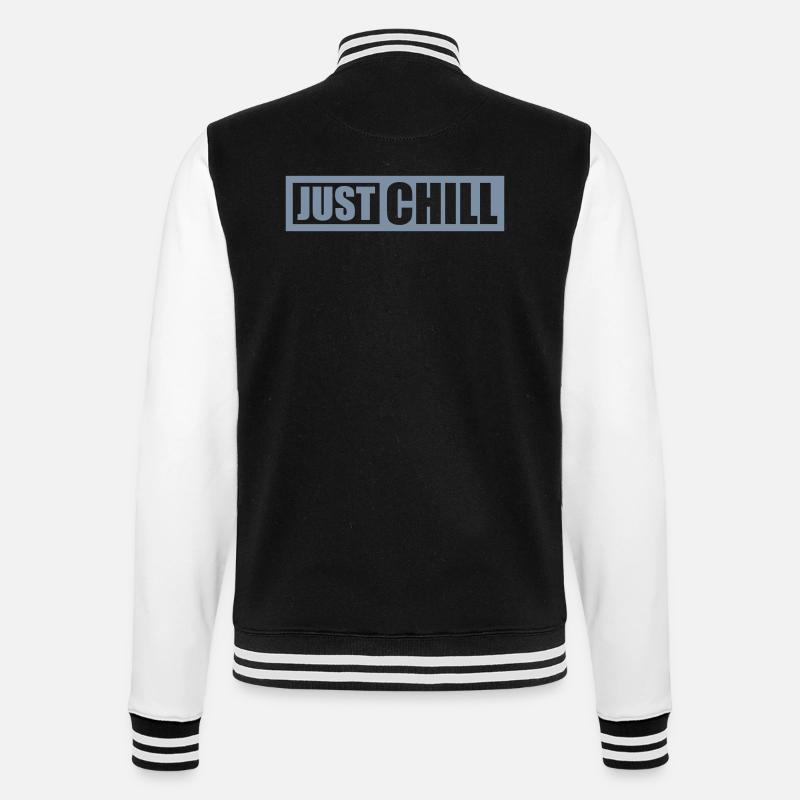 Logo Just Chill Texte - Veste Teddy - noir/blanc