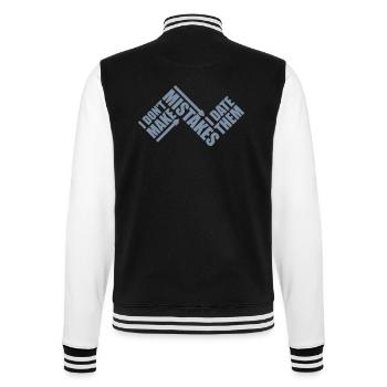 Date Mistakes Quote Logo - College Sweat Jacket - black/white - Back - Marisol (170cm)