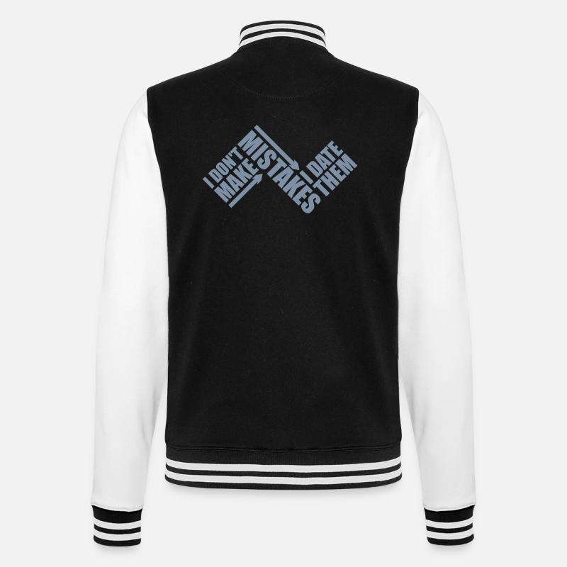 Date Mistakes Zitat Logo - College-Sweatjacke - Schwarz/Weiß