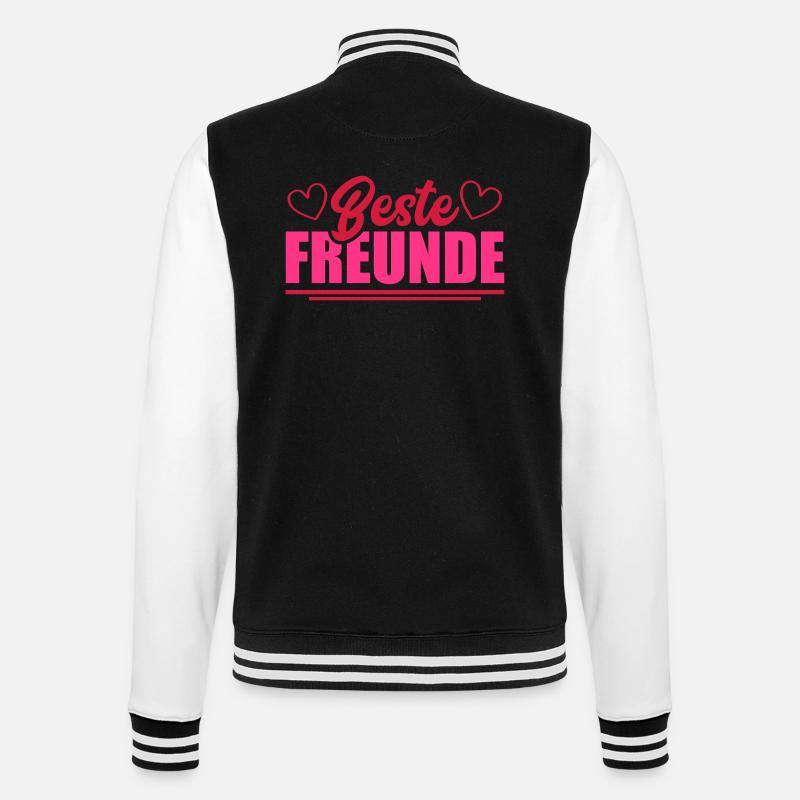 beste freunde - College-Sweatjacke - Schwarz/Weiß