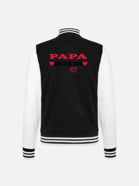 PAPA Ich liebe dich - College Sweat Jacket - black/white