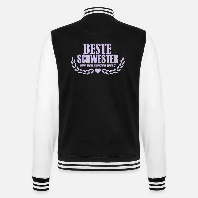 beste schwester 002 - College-Sweatjacke - Schwarz/Weiß