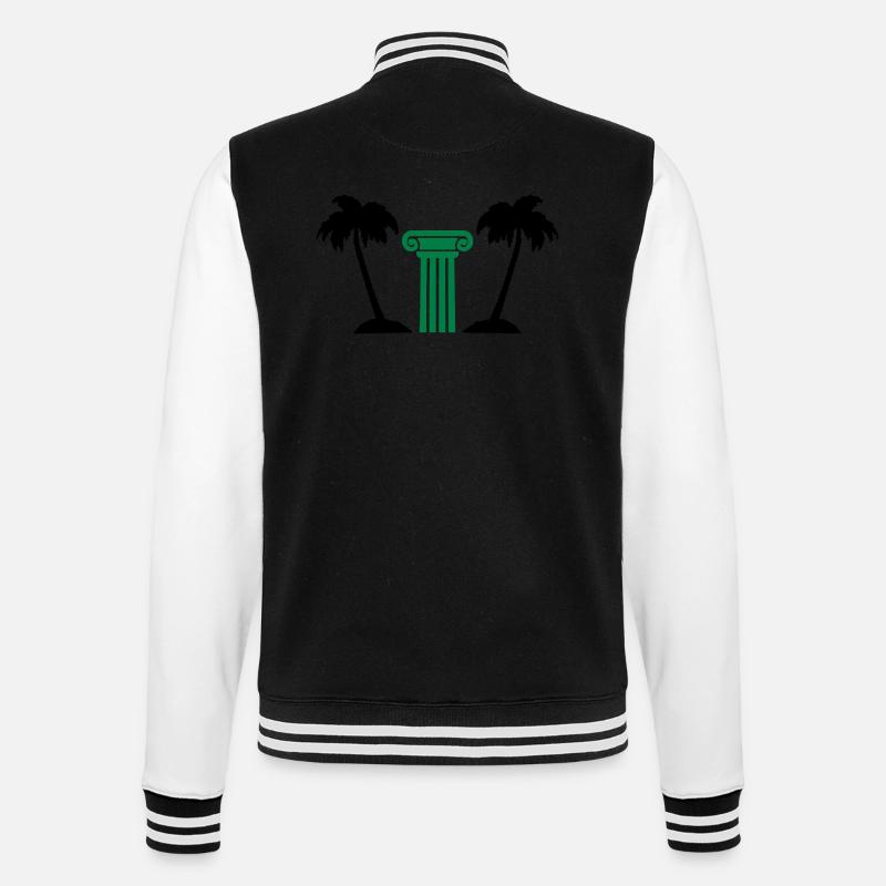 Palm Tree Column - College Sweat Jacket - black/white