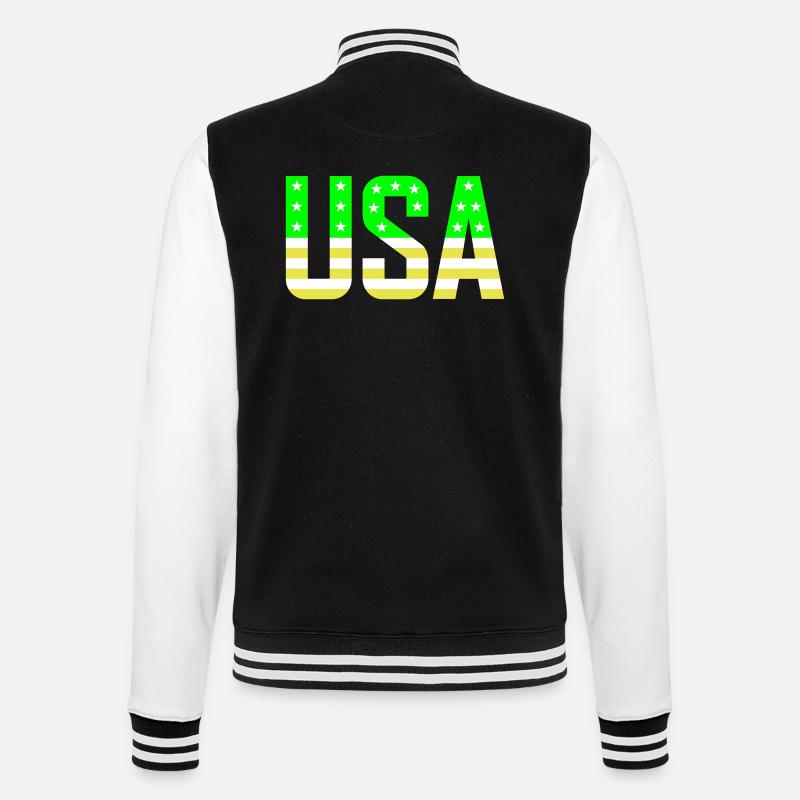 États-Unis vert jaune - Veste Teddy - noir/blanc