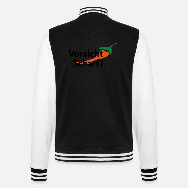 Vorsicht Scharf! - College-Sweatjacke - Schwarz/Weiß
