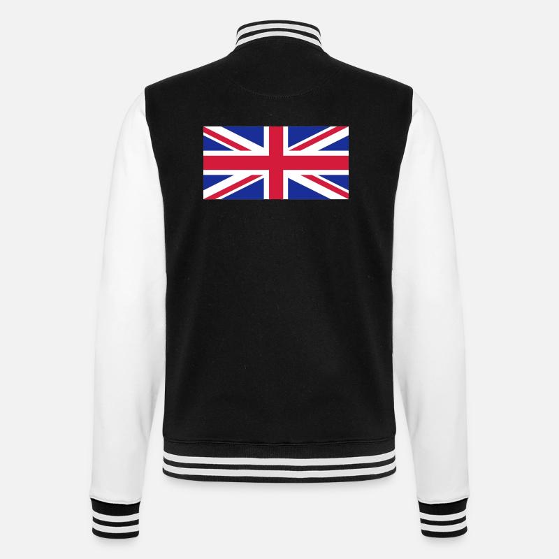 Großbritannien - Union Jack - College-Sweatjacke - Schwarz/Weiß