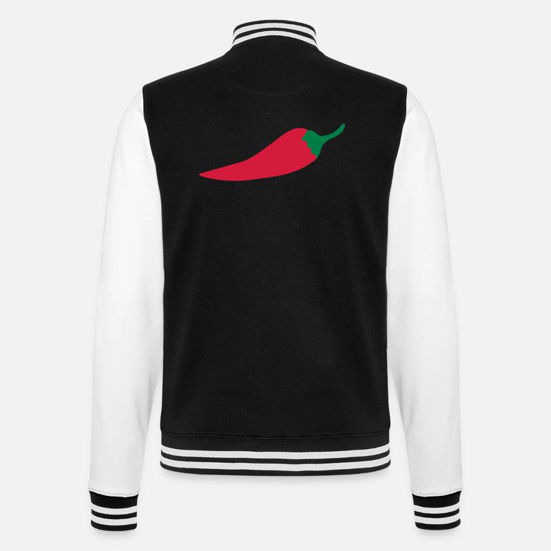 chili, hot, épicé, poivre - Veste Teddy - noir/blanc