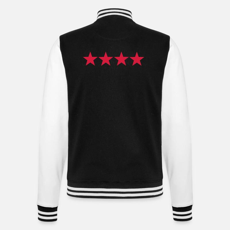 Sterne - College-Sweatjacke - Schwarz/Weiß