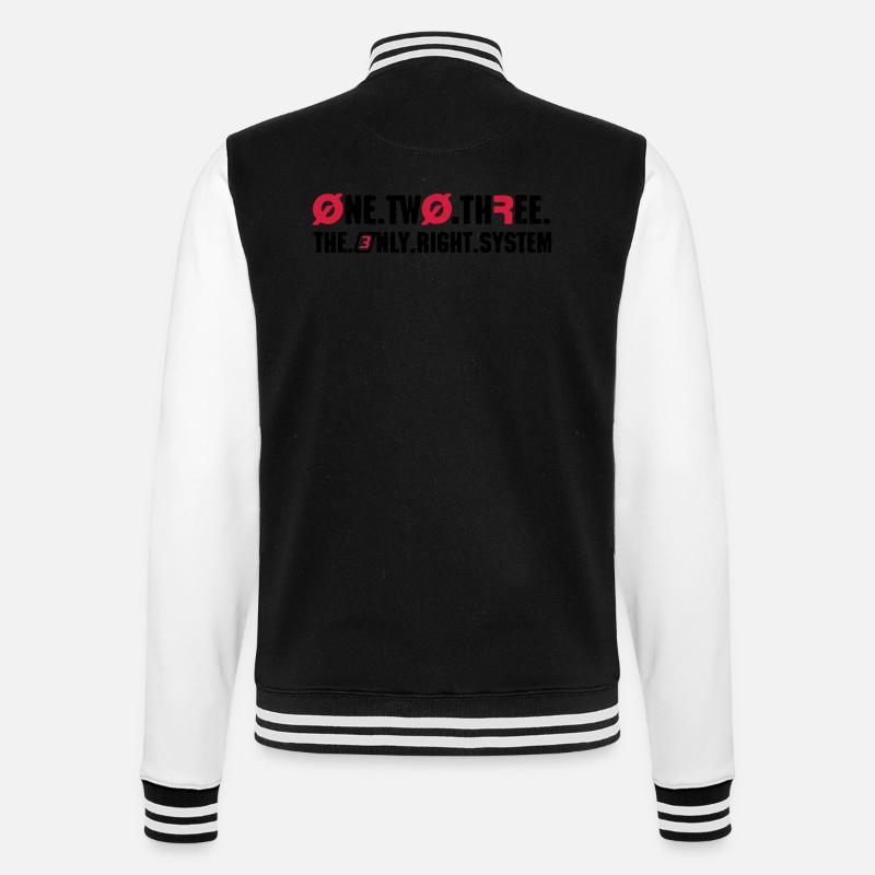 Right System - College-Sweatjacke - Schwarz/Weiß
