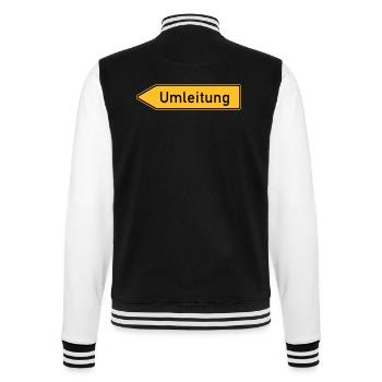 Umleitung Links - College-Sweatjacke - Schwarz/Weiß - Hinten - Marisol (170cm)