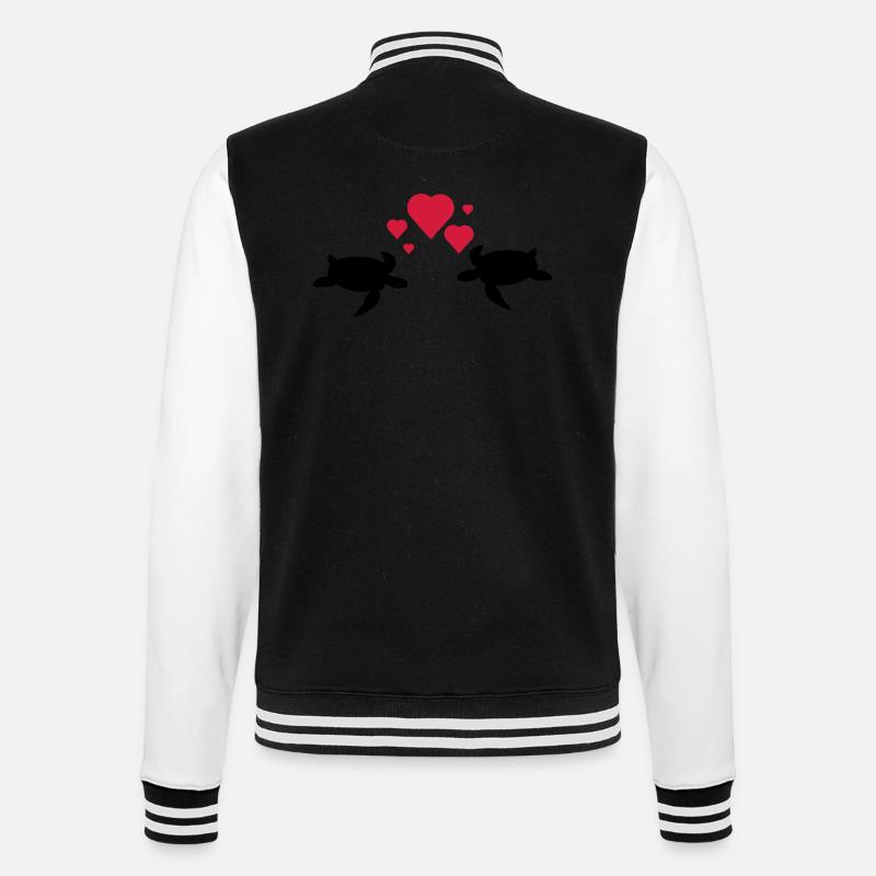 Schildkröten Paar - College-Sweatjacke - Schwarz/Weiß