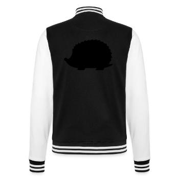 Hedgehog silhouette idea gift animal small - College Sweat Jacket - black/white - Back - Marisol (170cm)