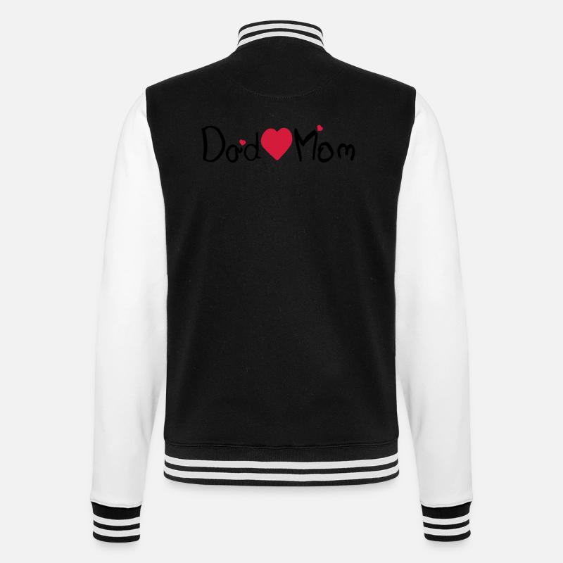 Dad Herz Mom - College-Sweatjacke - Schwarz/Weiß