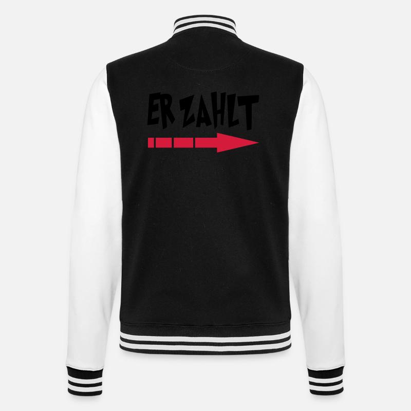 er_zahlt - College-Sweatjacke - Schwarz/Weiß