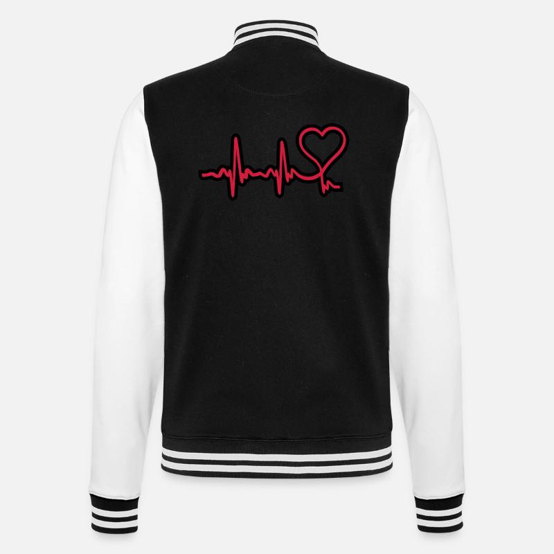 herz frequenz - College-Sweatjacke - Schwarz/Weiß