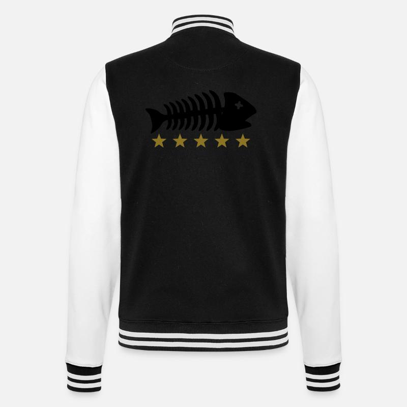 Fishing Fishbone Logo - College Sweat Jacket - black/white