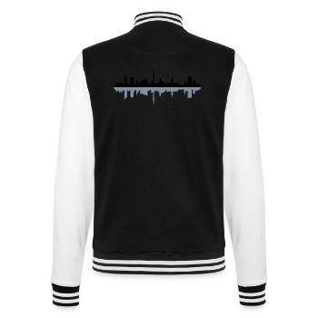Skyline Hamburg Schatten - College-Sweatjacke - Schwarz/Weiß - Hinten - Marisol (170cm)