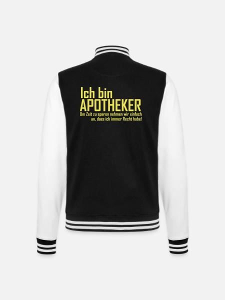 ich bin apotheker - College-Sweatjacke - Schwarz/Weiß