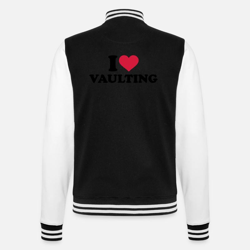 I love Vaulting - College Sweat Jacket - black/white