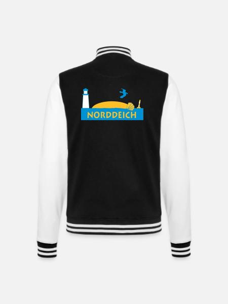 norddeich - College-Sweatjacke - Schwarz/Weiß