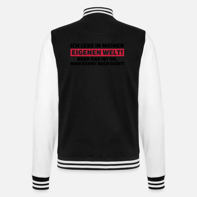 Eigene Welt - College-Sweatjacke - Schwarz/Weiß
