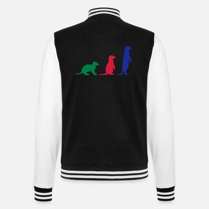 Erdmännchen drei vektor - College-Sweatjacke - Schwarz/Weiß