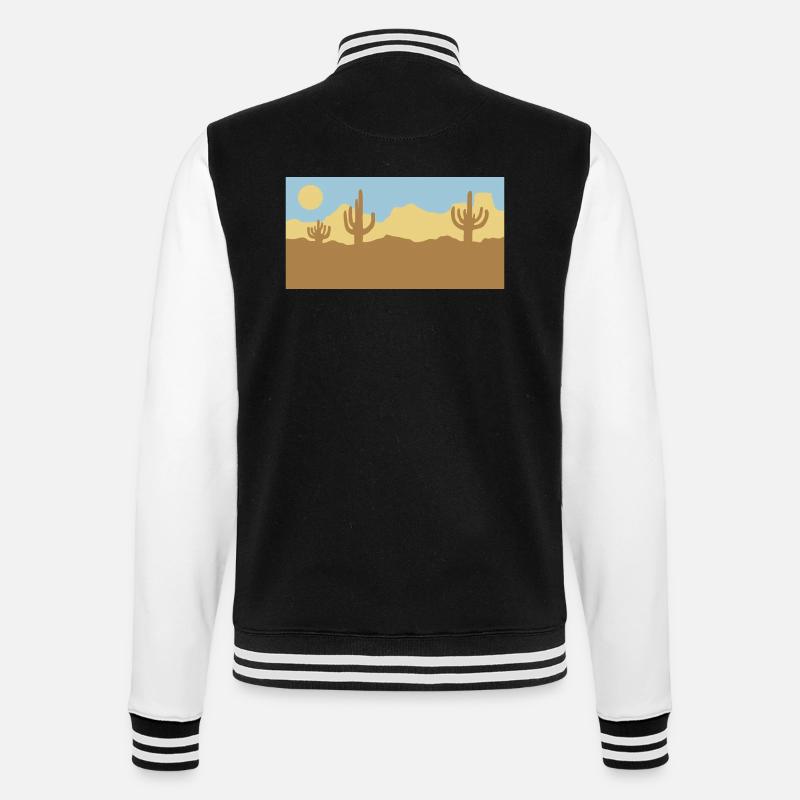 Paysage désertique Silhouette Skyline - Veste Teddy - noir/blanc