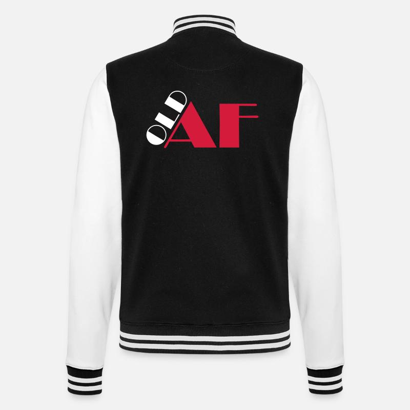 old AF Text Logo - College Sweat Jacket - black/white