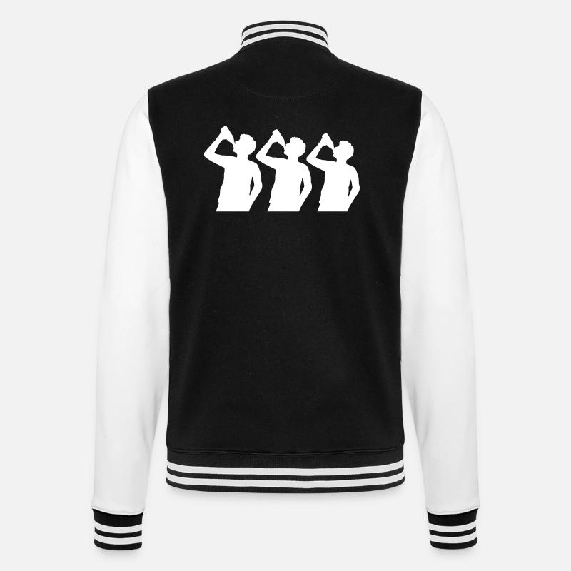 Silhouette 3 Freunde Bier - College-Sweatjacke - Schwarz/Weiß