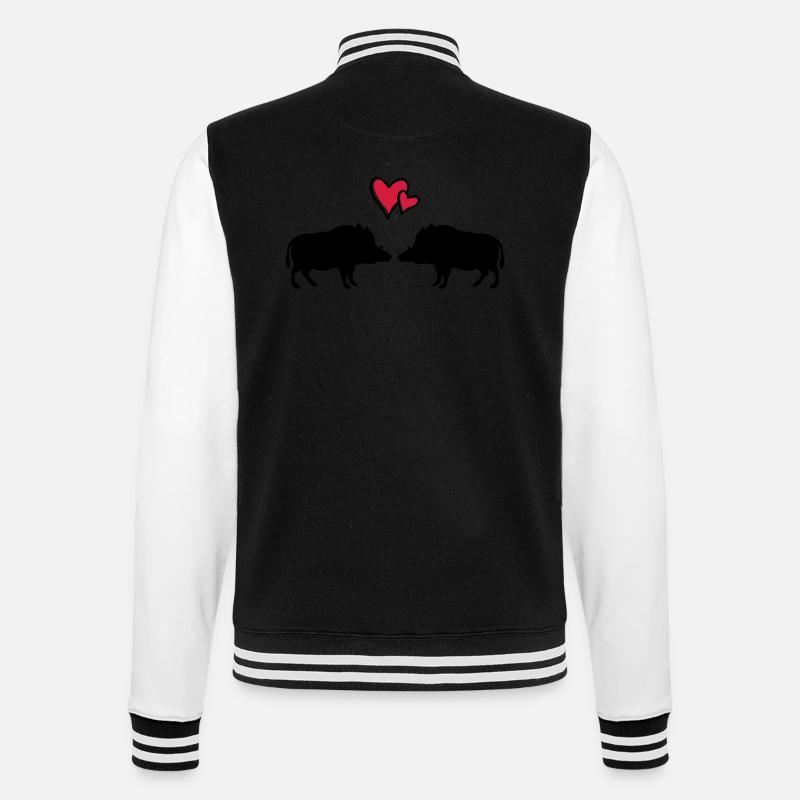 Sangliers amoureux - Veste Teddy - noir/blanc