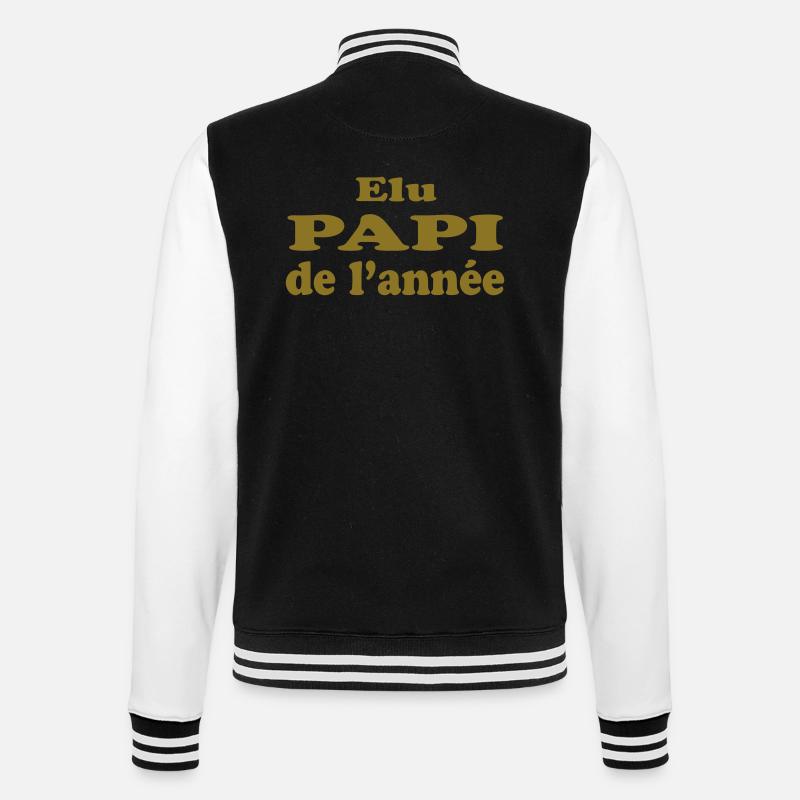 ELU PAPI DE L'ANNEE - Veste Teddy - noir/blanc