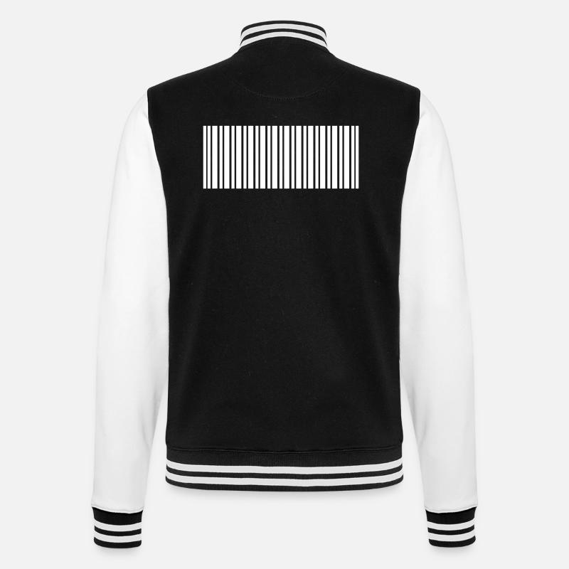 Barcode - College Sweat Jacket - black/white