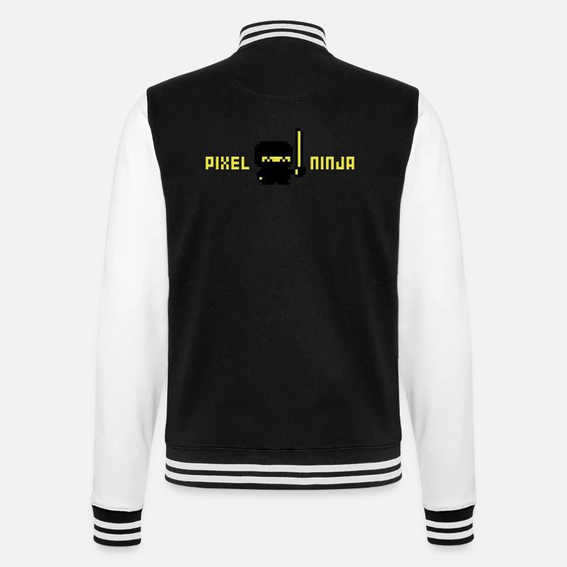 Pixelninja ( Retro-Gaming Pixelart ) - College-Sweatjacke - Schwarz/Weiß