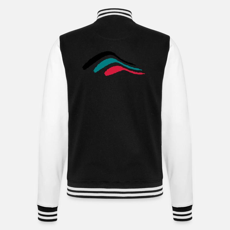 stripe bush_vec_3 - College Sweat Jacket - black/white