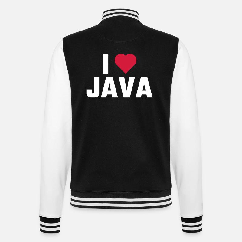 I Love JAVA - College Sweat Jacket - black/white