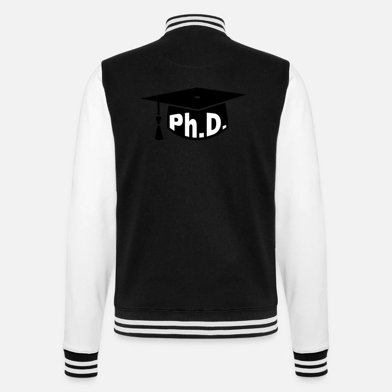Doktor - Studium - Geschenk - Doktorhut - PhD - College-Sweatjacke - Schwarz/Weiß