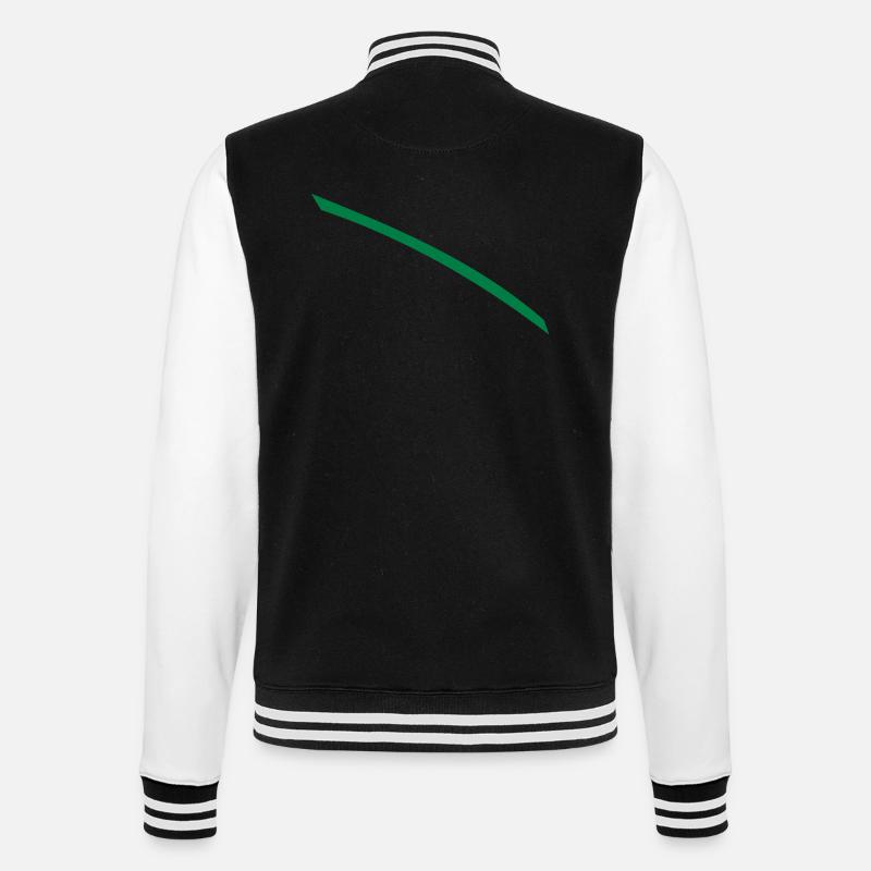Strich Grün - College-Sweatjacke - Schwarz/Weiß