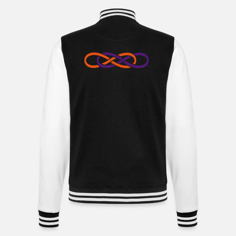 Double infinity symbol - College Sweat Jacket - black/white