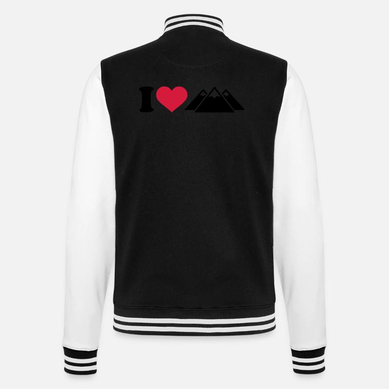Berge - College-Sweatjacke - Schwarz/Weiß