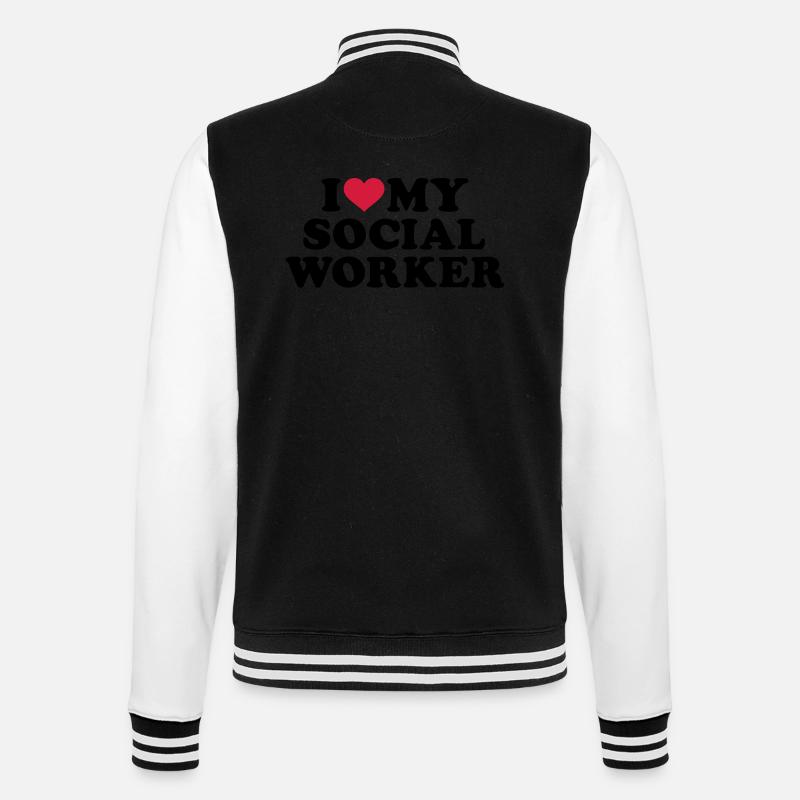 Sozialarbeiter - College-Sweatjacke - Schwarz/Weiß