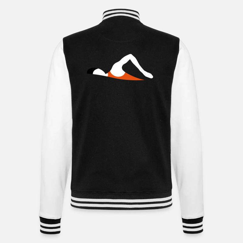 Schwimmer Icon - College-Sweatjacke - Schwarz/Weiß