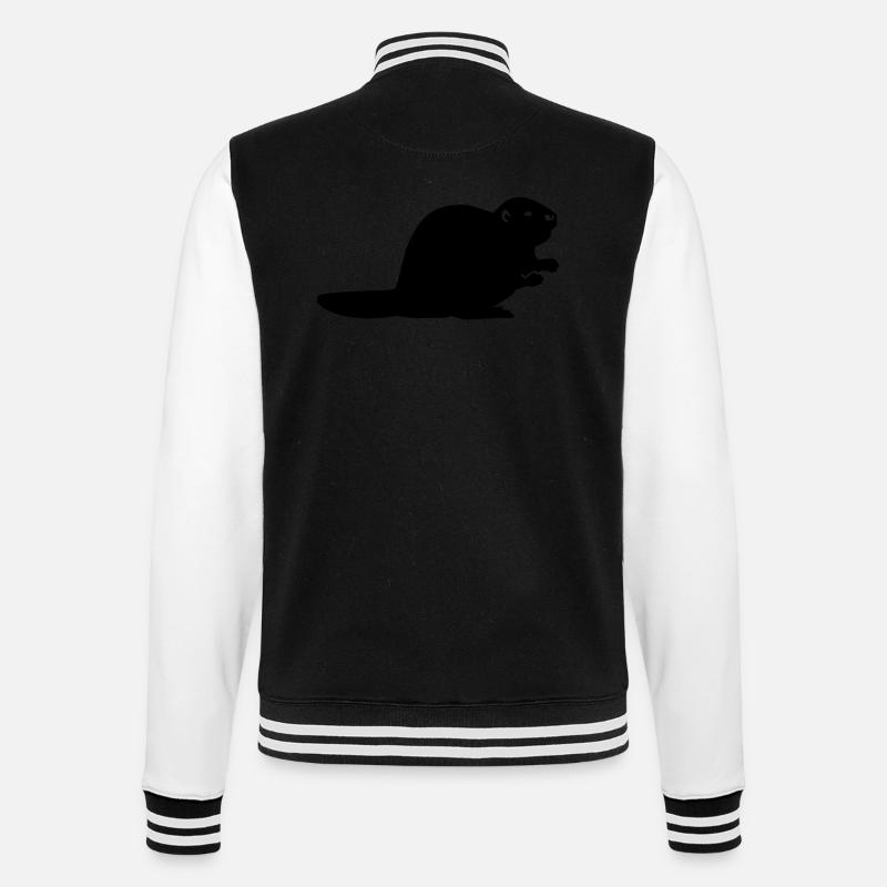 Beaver - College Sweat Jacket - black/white