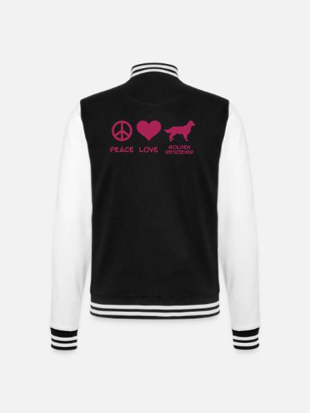 Golden Retriever - College-Sweatjacke - Schwarz/Weiß
