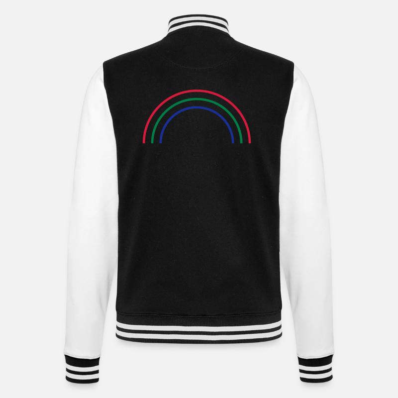 rainbow - College Sweat Jacket - black/white