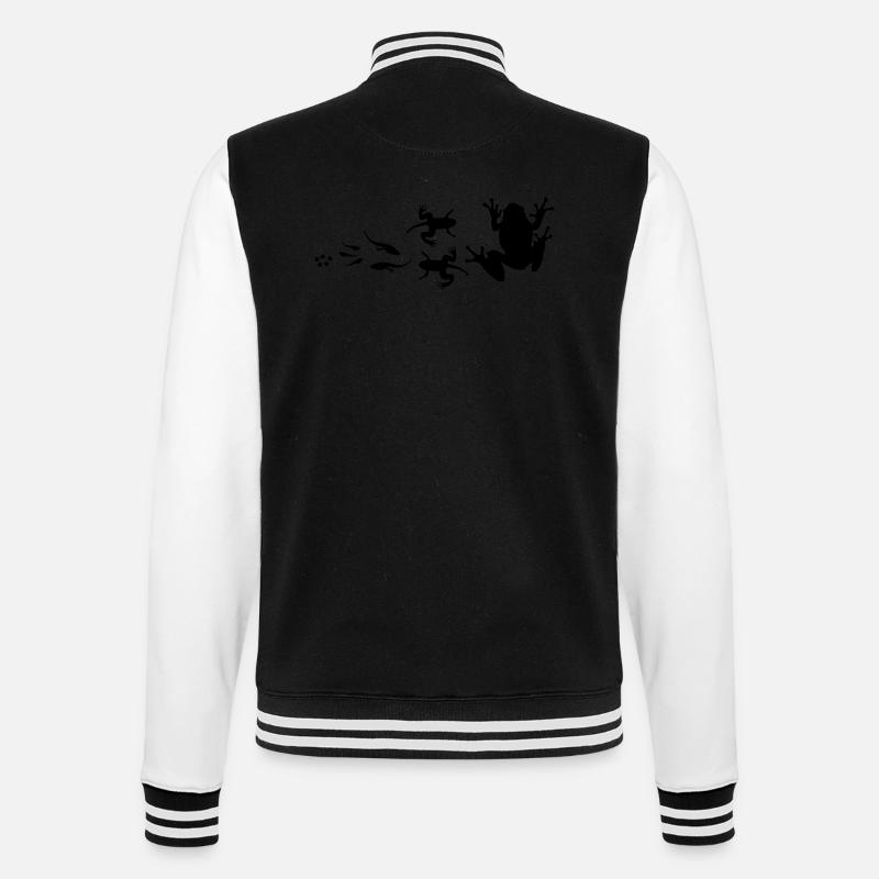 frog_evolution - College Sweat Jacket - black/white