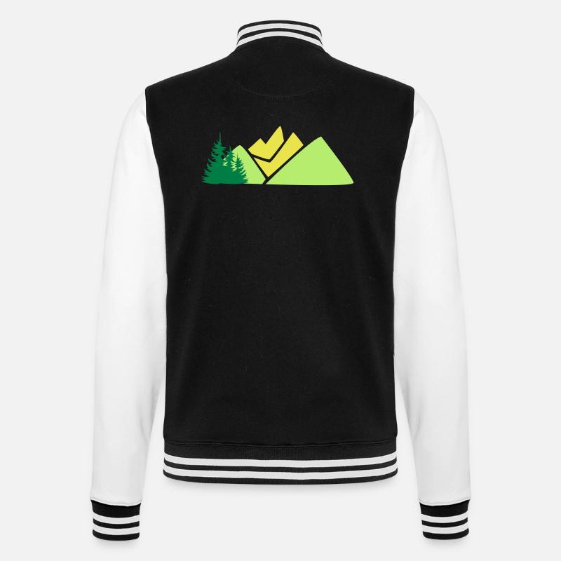 Berge - College-Sweatjacke - Schwarz/Weiß