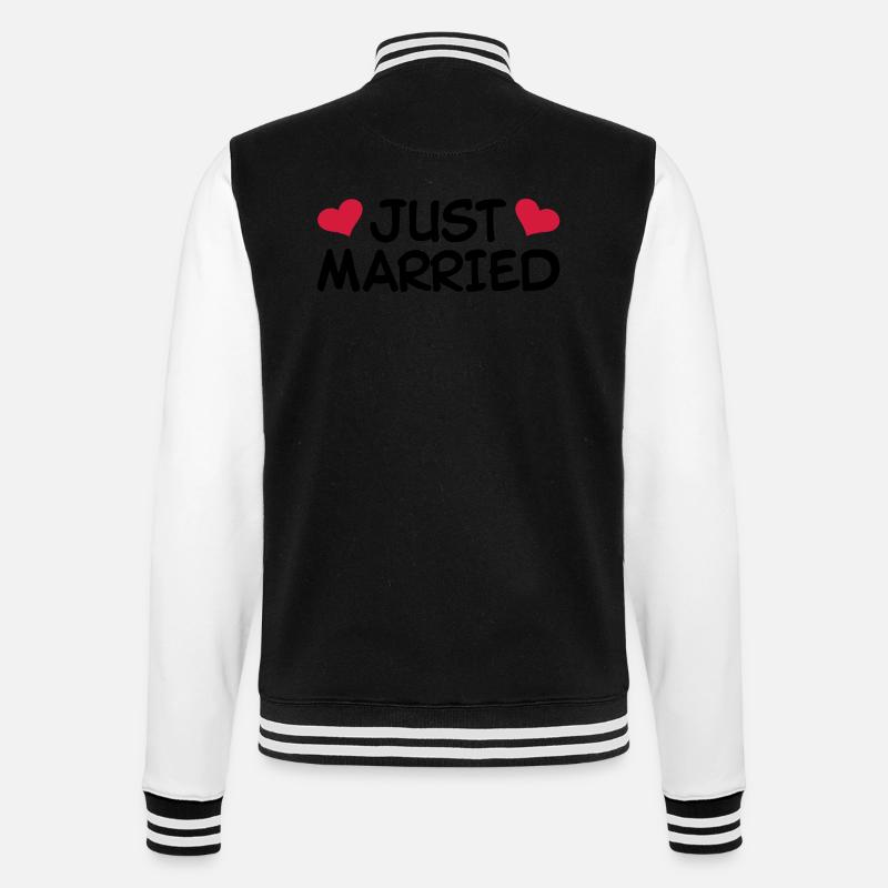 Just Married Wedding - College Sweat Jacket - black/white