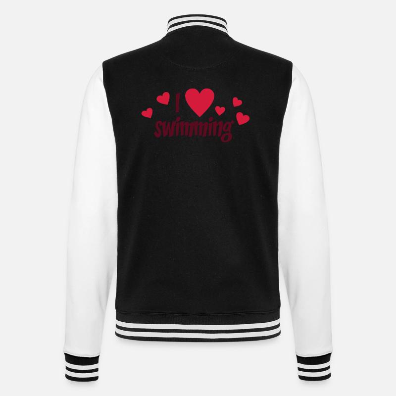 schwimmen - College-Sweatjacke - Schwarz/Weiß