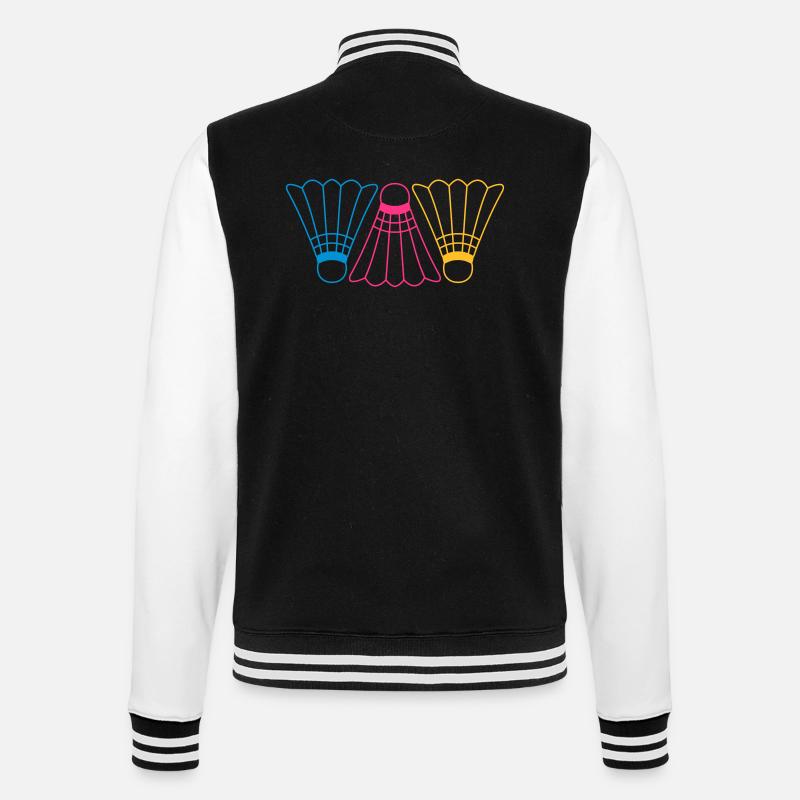3 Badmintons - College-Sweatjacke - Schwarz/Weiß