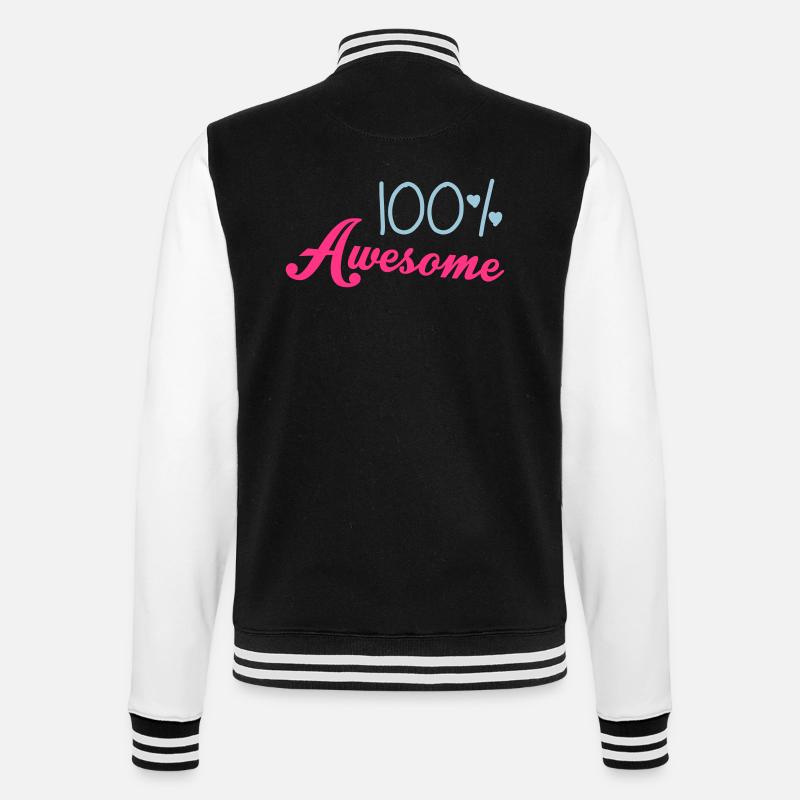 100% Awesome - College-Sweatjacke - Schwarz/Weiß